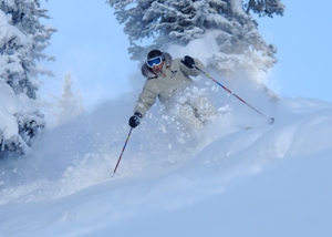 Chris Anthony, a familiar face to fans of Warren Miller movies, seems to always be the guy willing to ski marginal conditions for film segments. But here he gets the goods in Vail's Blue Sky Basin in 2005.