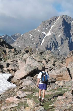 The writer atop Notch Mountain - with spectacular views of Mount of the Holy Cross - in happier times.