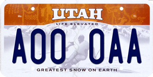 The new Utah skier plate is a modern take on the old, white 