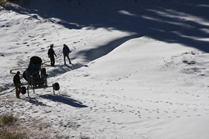 Hard at work blowing snow at the Basin.