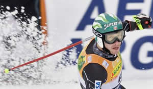 Bode Miller eyes the scoreboard Saturday after turning in the winning time on a course that has never been kind to him: the 1994 Olympic downhill course at Kvitfjell, Norway.