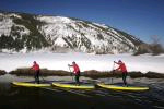 Stand-up paddling in the chilly environs of Aspen.