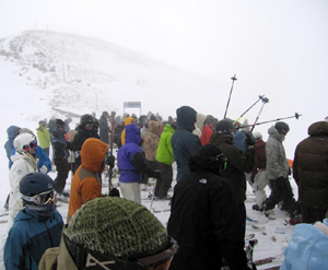 Chinese downhill at the Montezuma Bowl opening