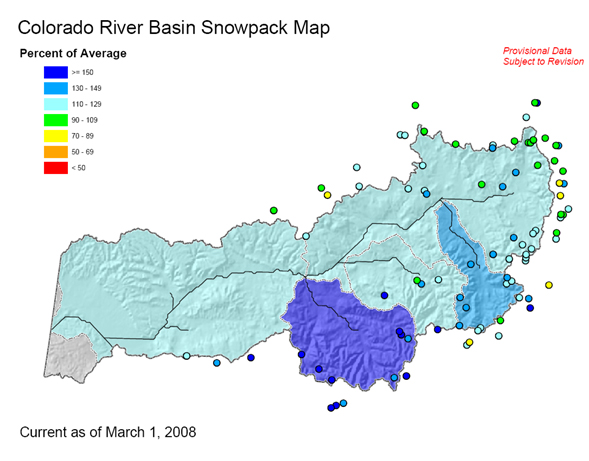 map of colorado river basin. the Colorado River Basin