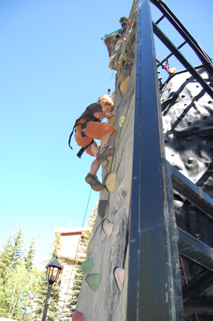 Kienan Hilmer, my nephew, navigates the kids’ climbing wall (for the umpteenth time) near the covered Bridge in Vail during the 2008 Teva Mountain Games. 