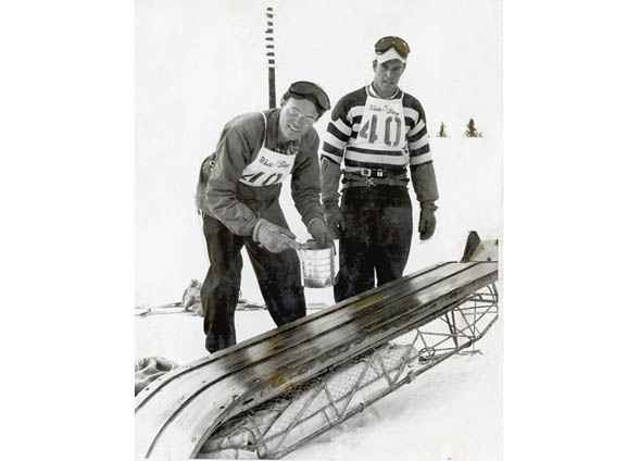 Vail Valley Earl Eaton preparing a bobsled