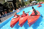 Kayaks in pool