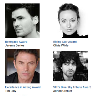 Some of this year's Vail Film Festival award recipients, including, clockwise from upper left: Jeremy Davies, Olivia Wilde, Tim Daly, Adrian Grenier.