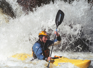 Vail's Ludden during the 2007 Homestake Steep Creekin' race. Ludden fares well in the Teva Games every year, and has paddled in remote locations around the world. 