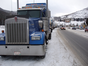 Trucks and other vehicles lined the North Frontage Road Dec. 31 as Vail continued to get pounded by heavy snows and high winds. The weather is good news for those who can enjoy the snow over the next few days, but it left over 130 stranded in Salvation Army shelters in Vail.