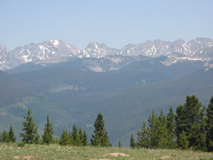 Most of the Gore Range, seen here from Vail Mountain, would not be impacted by a new Colorado roadless rule because it's in the Eagle's Nest Wilderness Area, but some national forest land outside the wilderness may be less protected than it was under a Clinton administration roadless rule in 2001.