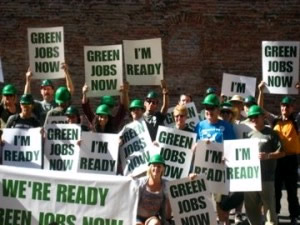 Coloradans, shown here at a green jobs rally in Denver, hope to play a key role in passing a federal clean energy bill.