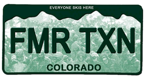 Skiing Magazine had this tongue-in-cheek suggestion for a new Colorado skier plate.
