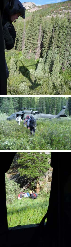 Members of the Colorado National Guard helped locate and rescue two hikers from Michigan who became lost hiking in the Holy Cross area this week. 