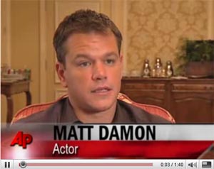 Scroll down and press play to see video of actor Matt Damon questioning the choice of Sarah Palin as Vice Presidential candidate. 