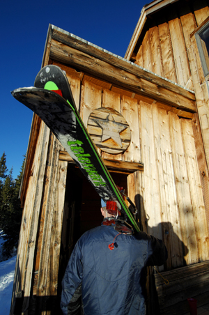 The author enters the Polar Star Inn after a long trip to the Eagle County backcountry hut. 