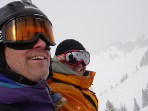 One of the great things about skiing alone: meeting new people